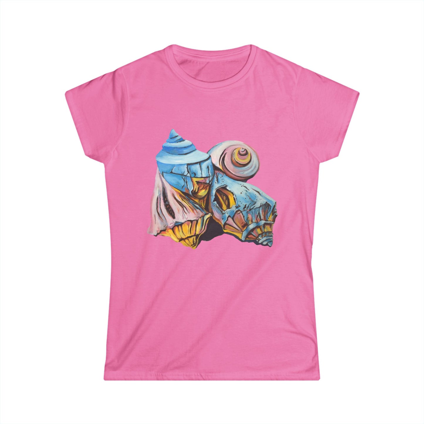 Women's Softstyle Tee, Beach Theme, Seashells