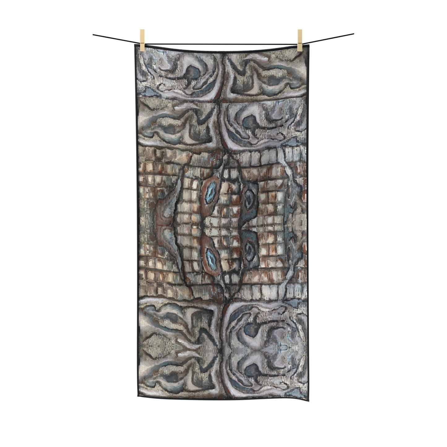 Polycotton Towel, Artsy, Abstract Oyster Shells, Neutral, Bath Towel, FrediFreds Home Collection