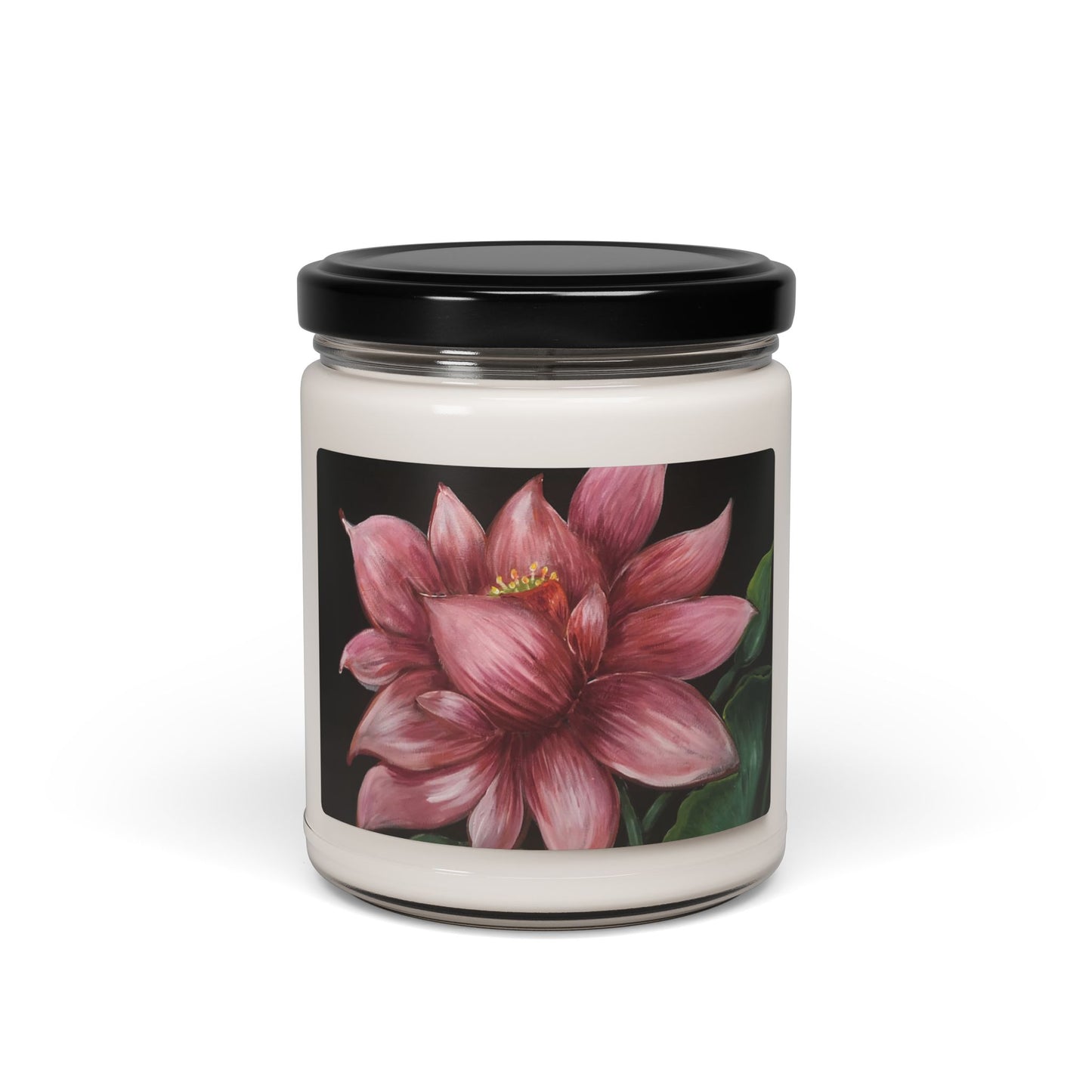 Scented Soy Candle, 9oz, Lotus, Strength, Resilience, Rebirth, Art, FrediFreds Home Collection