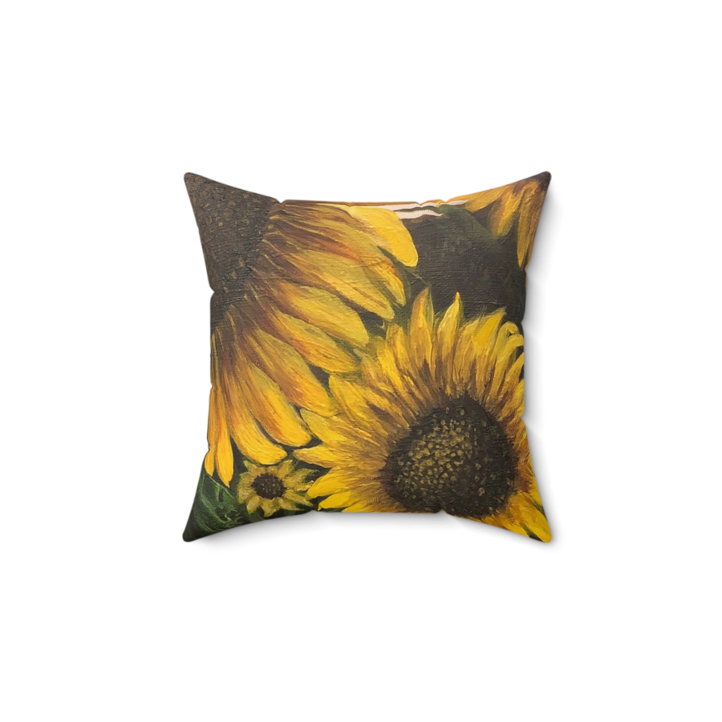 Spun Polyester Square Pillow, Sunflower Field, FrediFreds Home Collection