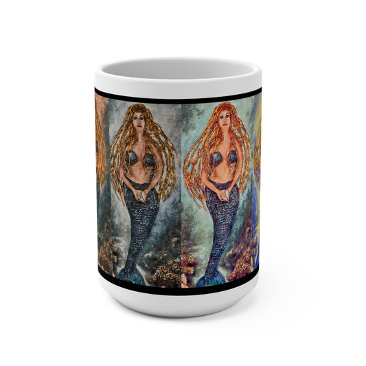 Mug 15oz, Mermaid Art, Whimsical, Iva by the Sea