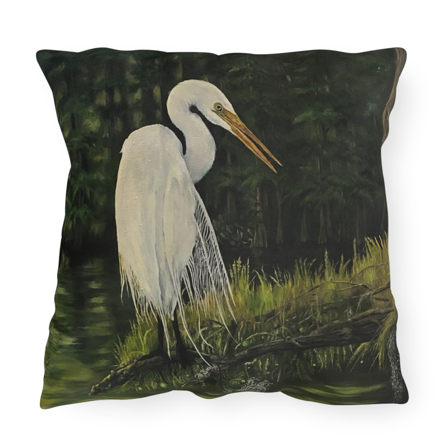 Outdoor Pillows, Bayou Life, Egret