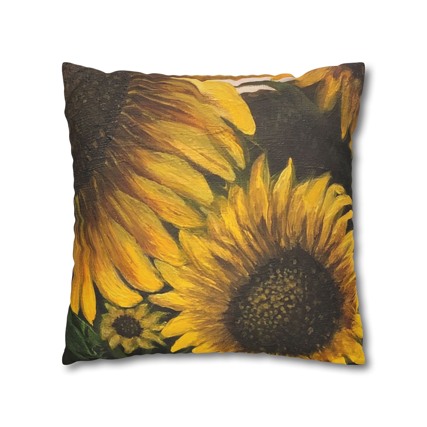 Spun Polyester Square Pillowcase, Sunflowers