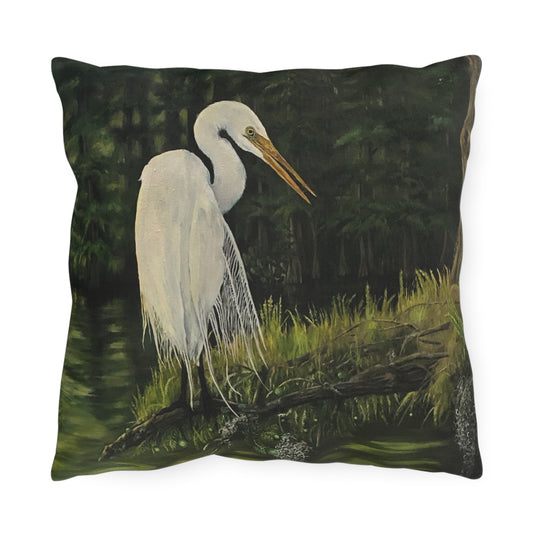 Outdoor Pillows, Bayou Life, Egret