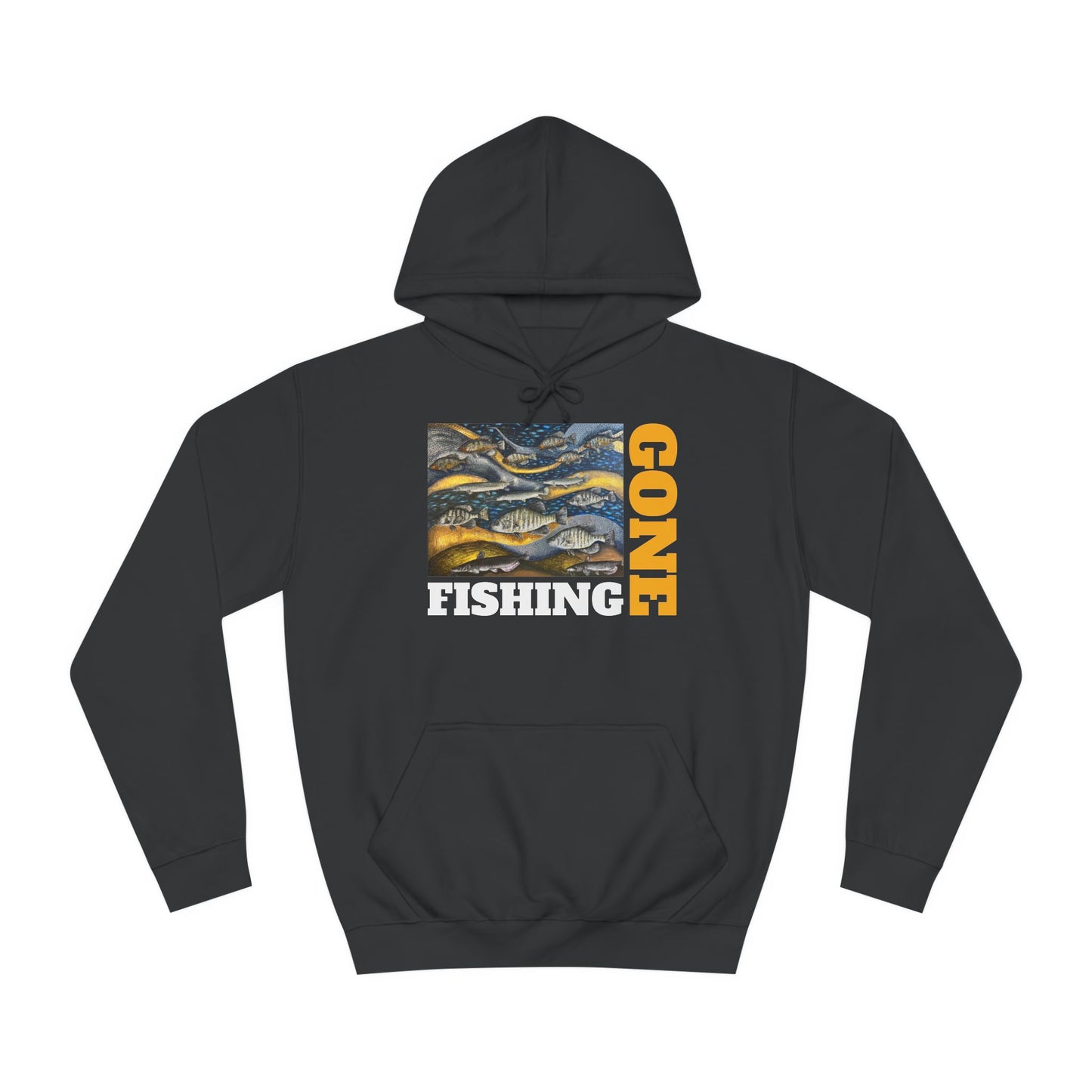Unisex College Hoodie, Gone Fishing, FrediFreds Home Collection