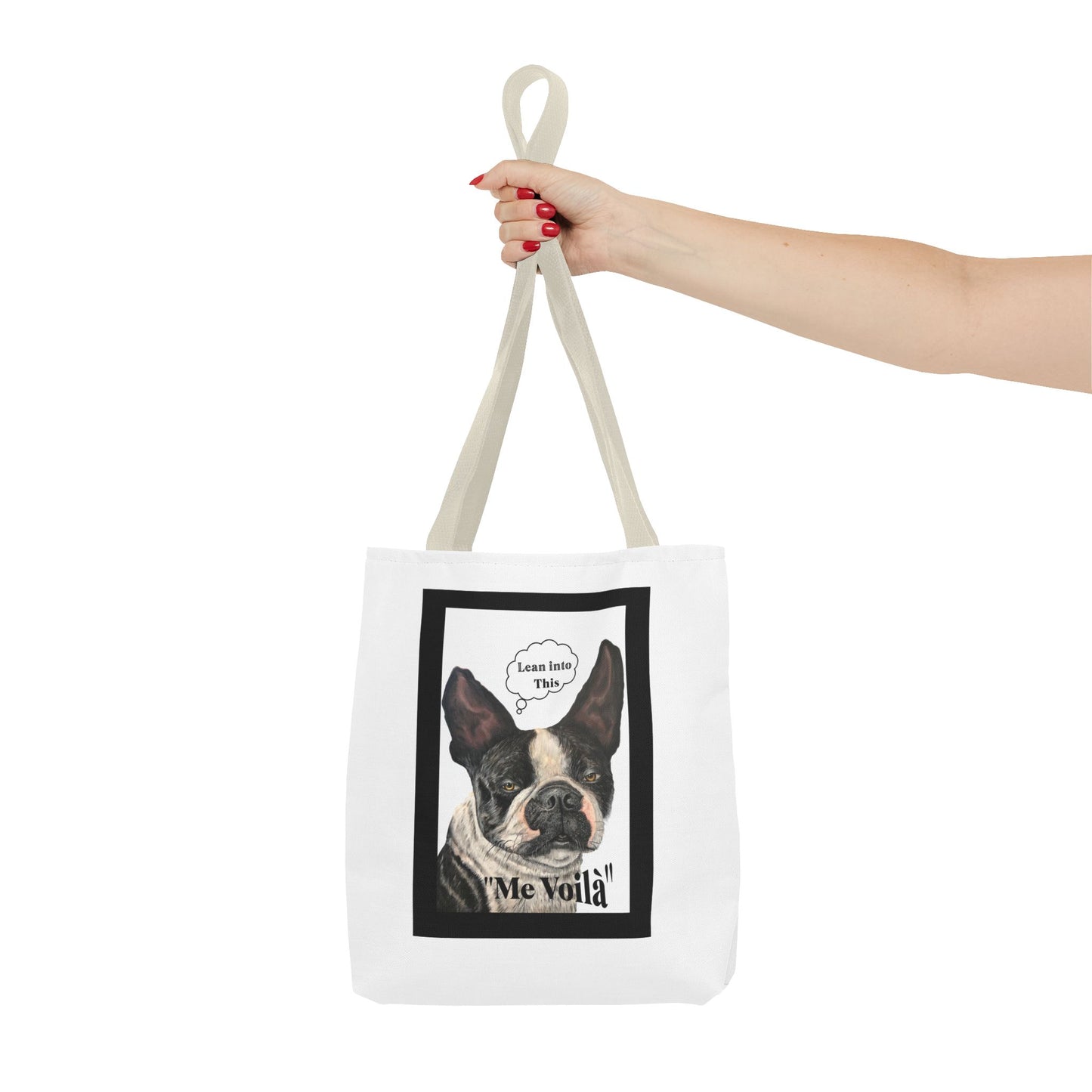 Tote Bag (AOP) "Lean on Me" Friendship Tote,  Dog Humor, Max Loves Pookie Collection