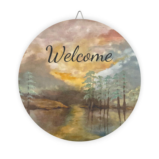 Wood Signs, Welcome, Moon Lake, FrediFreds Home Collection