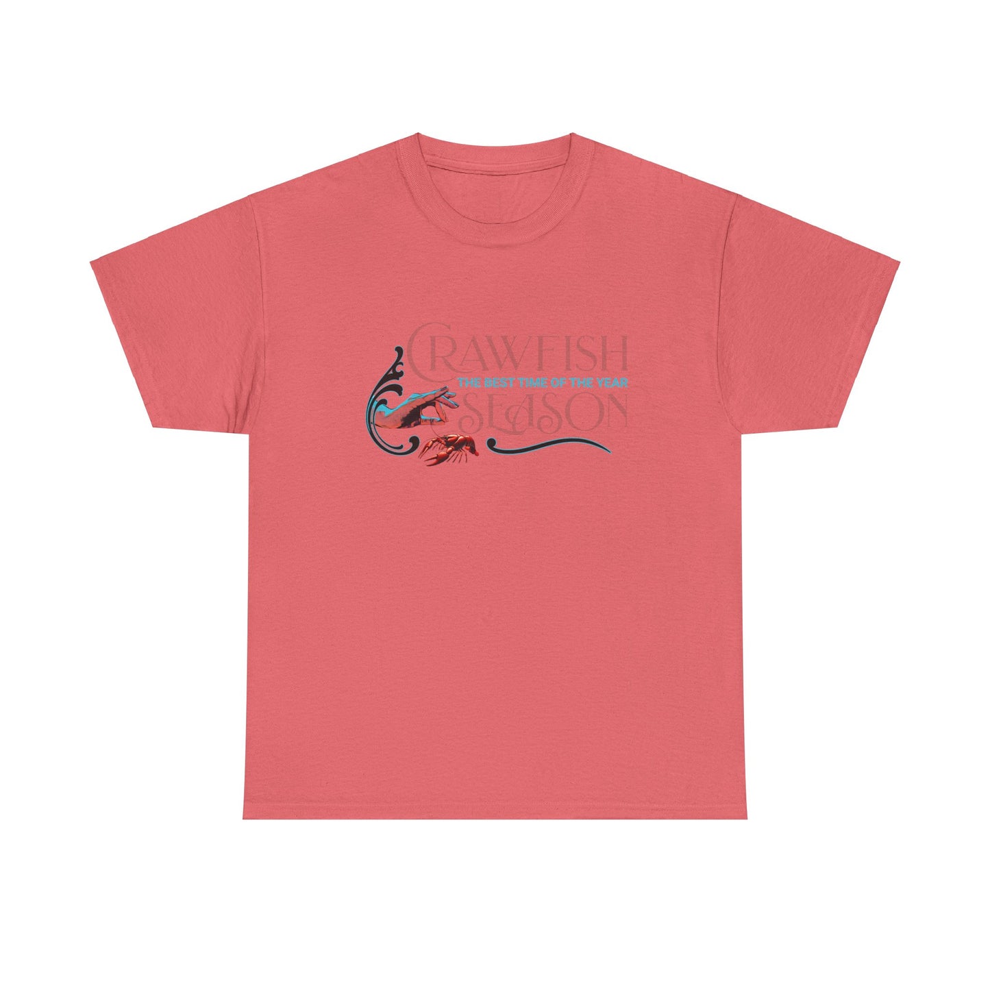 Unisex Heavy Cotton Tee, Crawfish Season, Life on the Bayou Collection