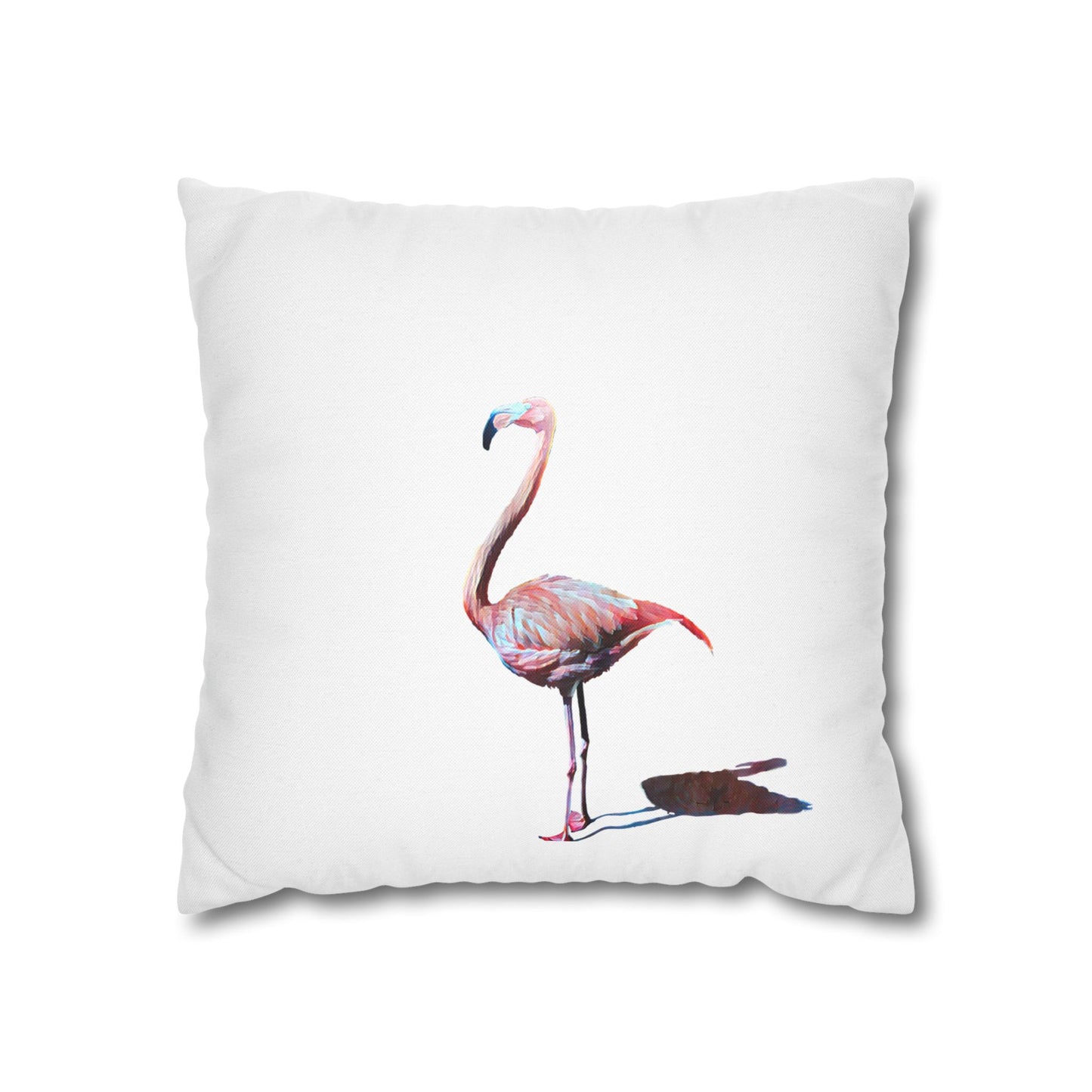 Spun Polyester Square Pillowcase, Flamingo, Beachwalker Club Collection