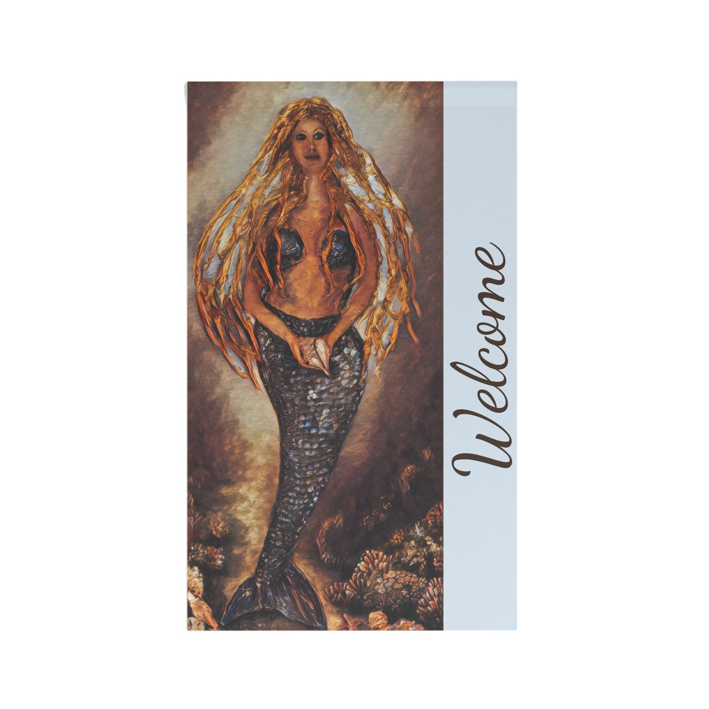 House "Welcome" Banner, Iva by the Sea, Mermaid, Beachwalker Club Collection