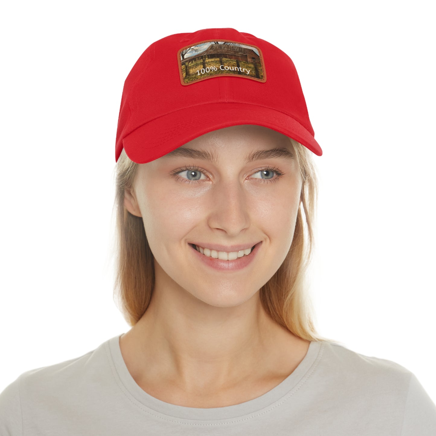 Dad Hat with Leather Patch (Rectangle), 100% Country, FrediFreds Home Collection