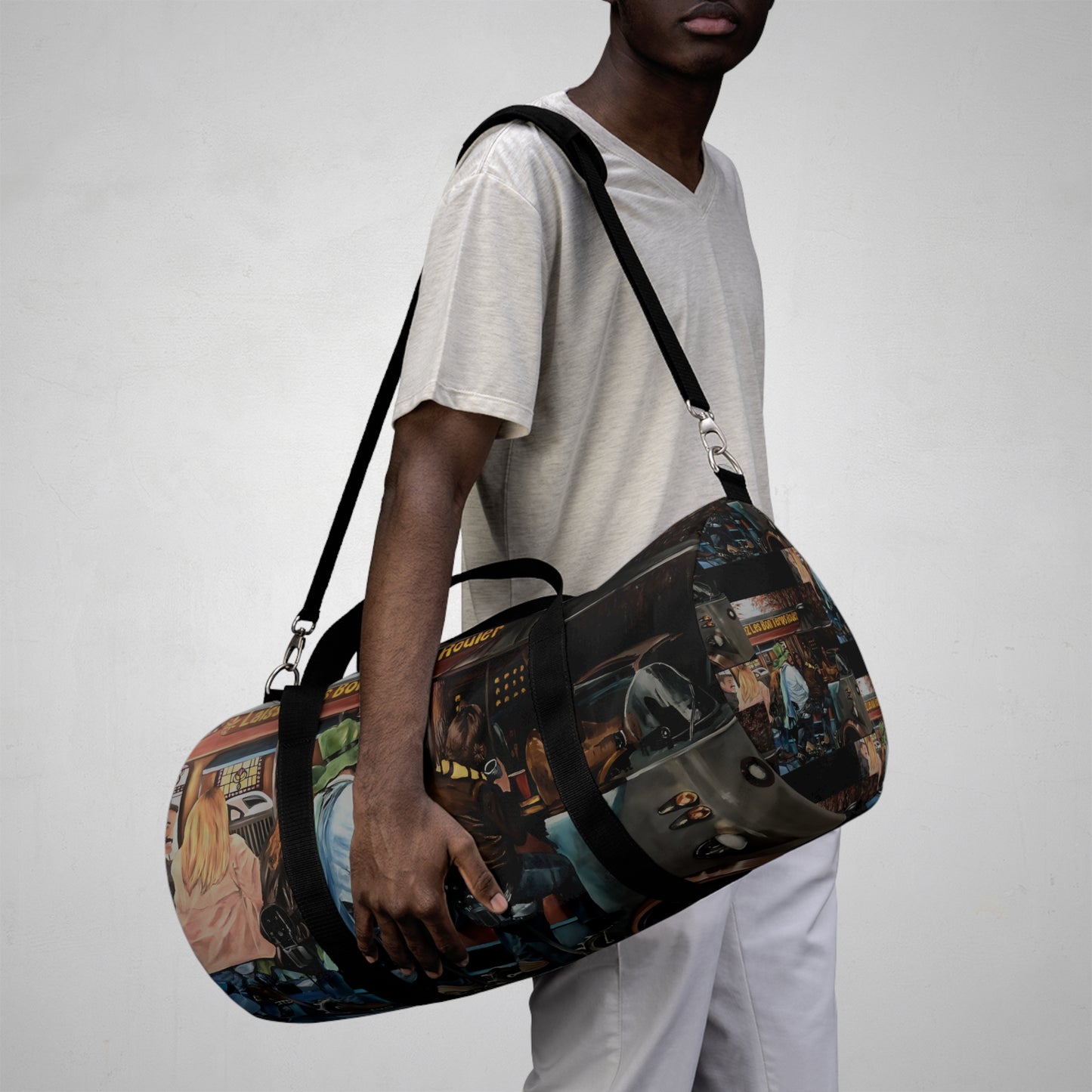 Duffel Bag With Print Design "Let the Good Times Roll"