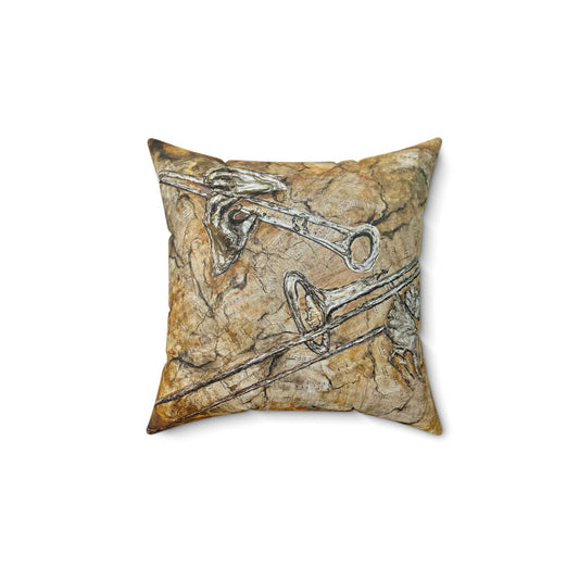 Spun Polyester Square Pillow, Voila Orchestra, Trio, Artwork, Soul Music Collection