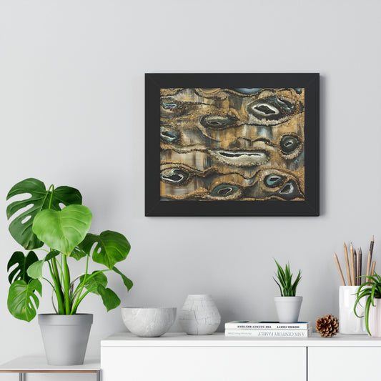 Framed Horizontal Poster, Oyster Shells, Abstract, Life on the Bayou