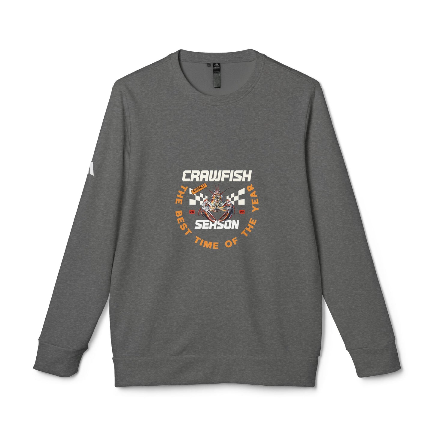 adidas Unisex Fleece Crewneck Sweatshirt, Clock It Crawfish Season, Life on the Bayou Collection