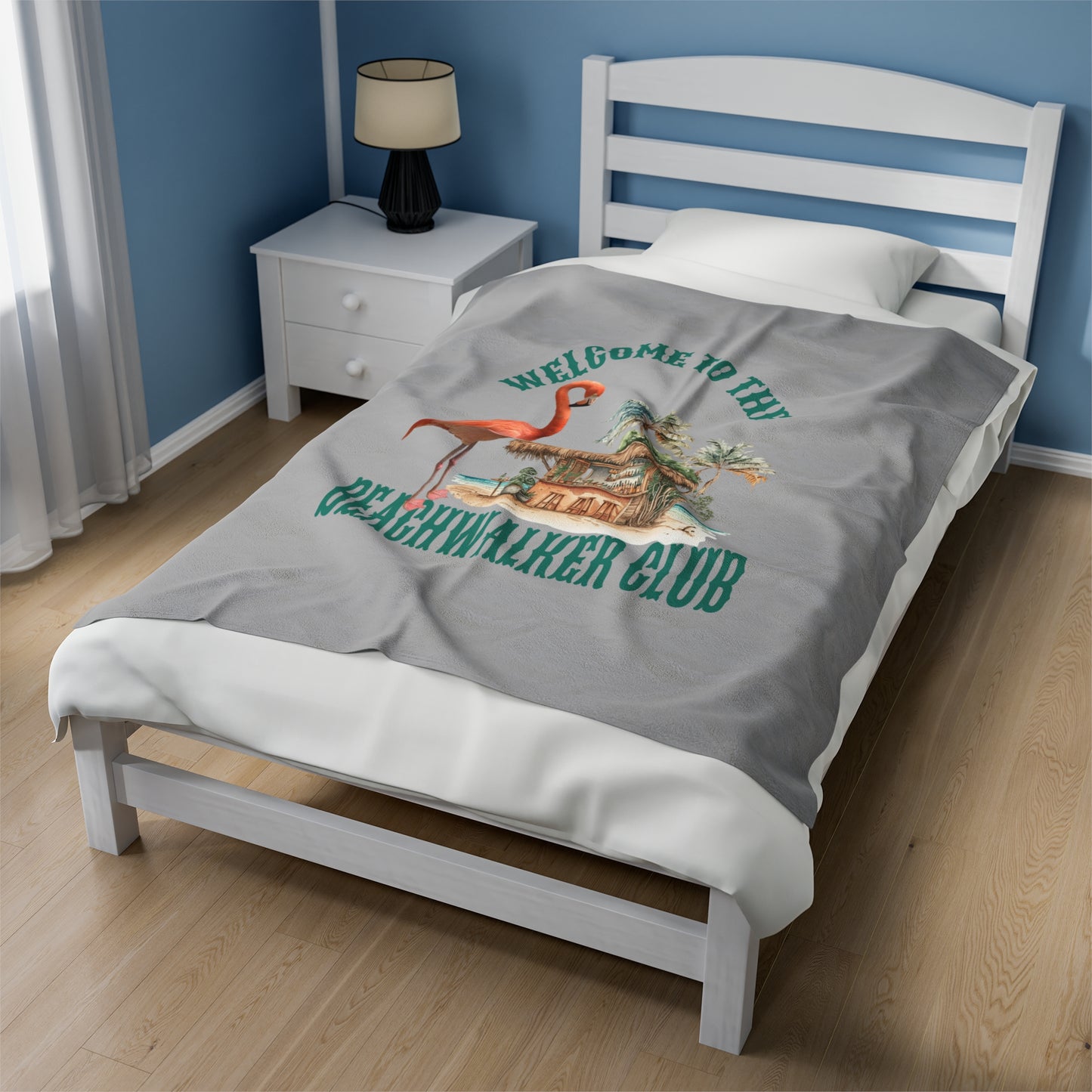 Velveteen Plush"Beachwalker Club"  Blanket,  Snuggling Cover for Home or Travel, Beachwalker Club Collection