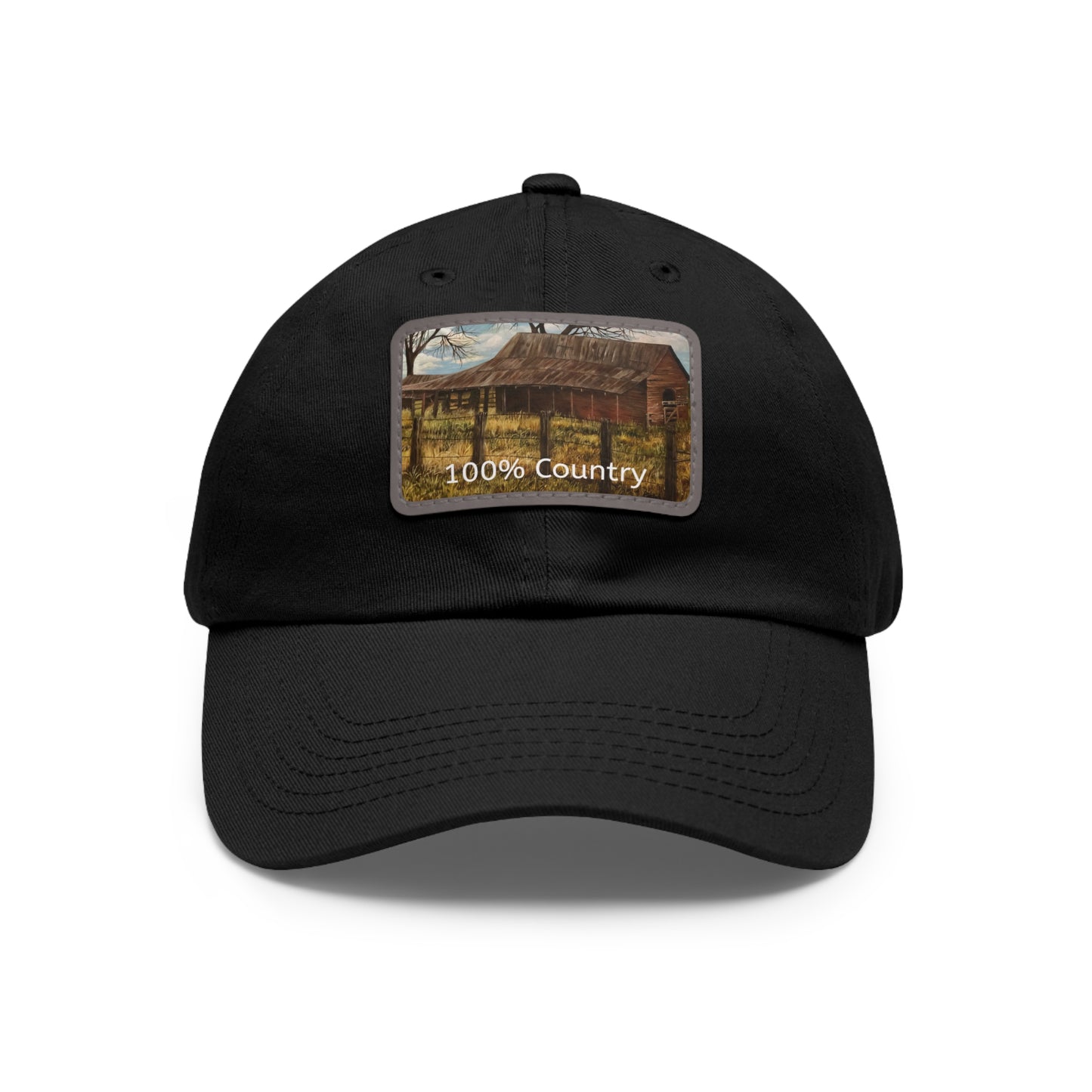 Dad Hat with Leather Patch (Rectangle), 100% Country, FrediFreds Home Collection