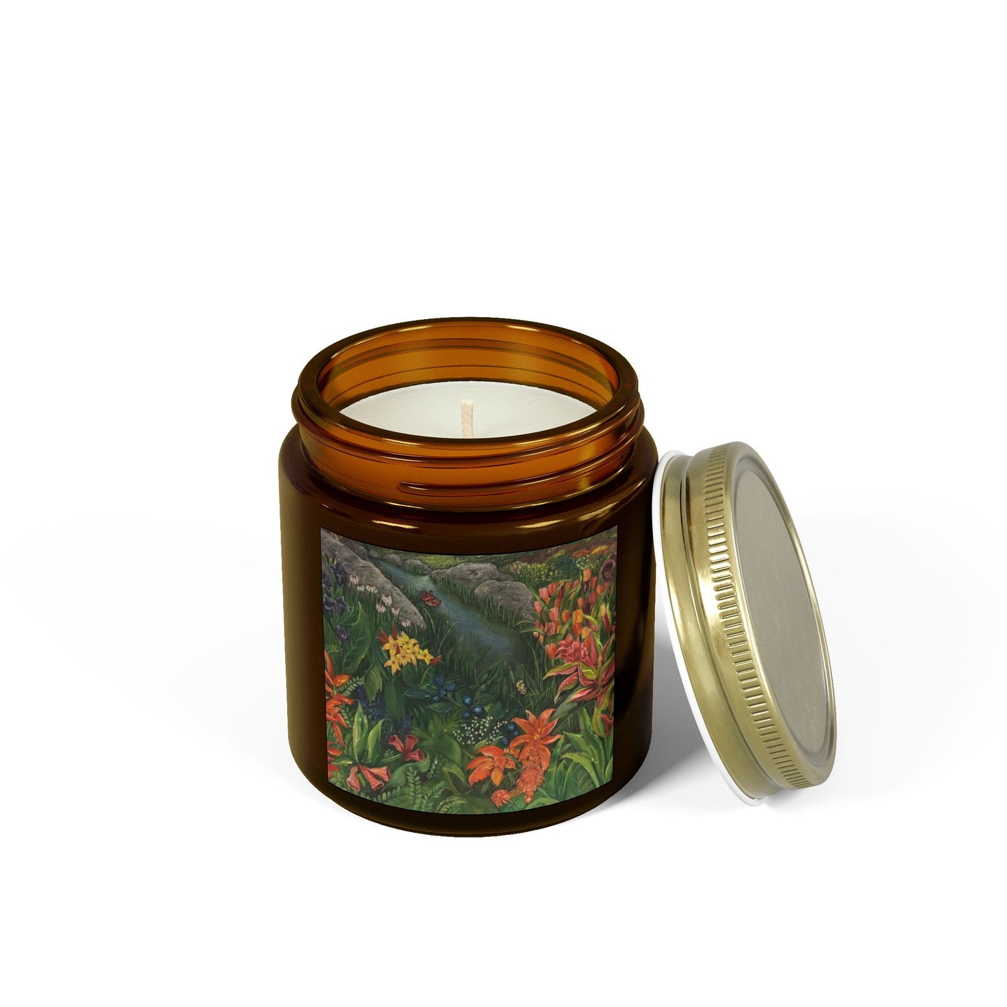 Scented Candles, Coconut Apricot Wax (4oz, 9oz), Garden of Eden, Art, FrediFreds Home Collection