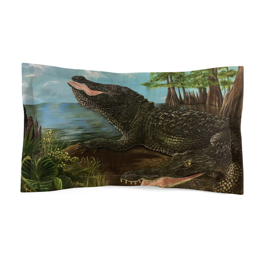 Microfiber Pillow Sham, Alligator Landing, Life on the Bayou Collection