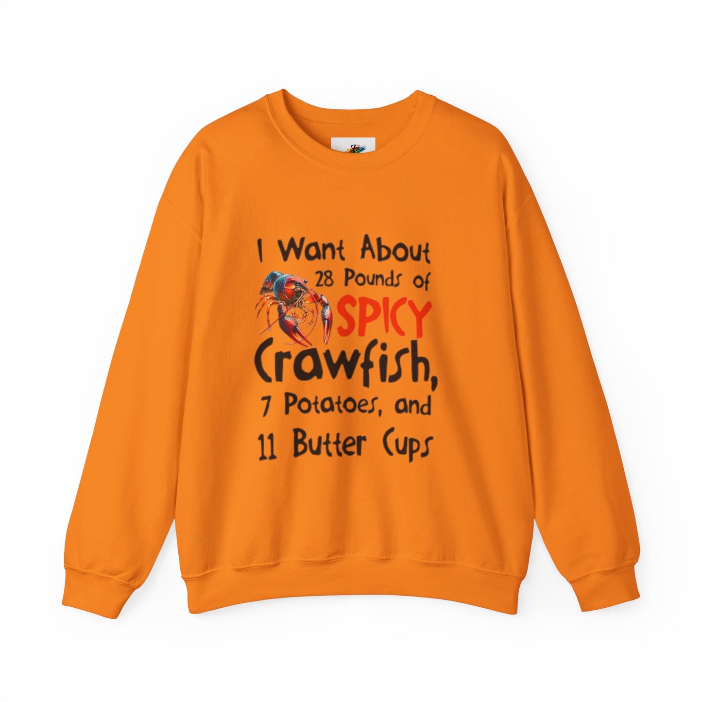 Unisex Heavy Blend™ Crewneck Sweatshirt, Crawfish Apparel, I want about 28 pounds of Spicy Crawfish, Crawfish Season Collection