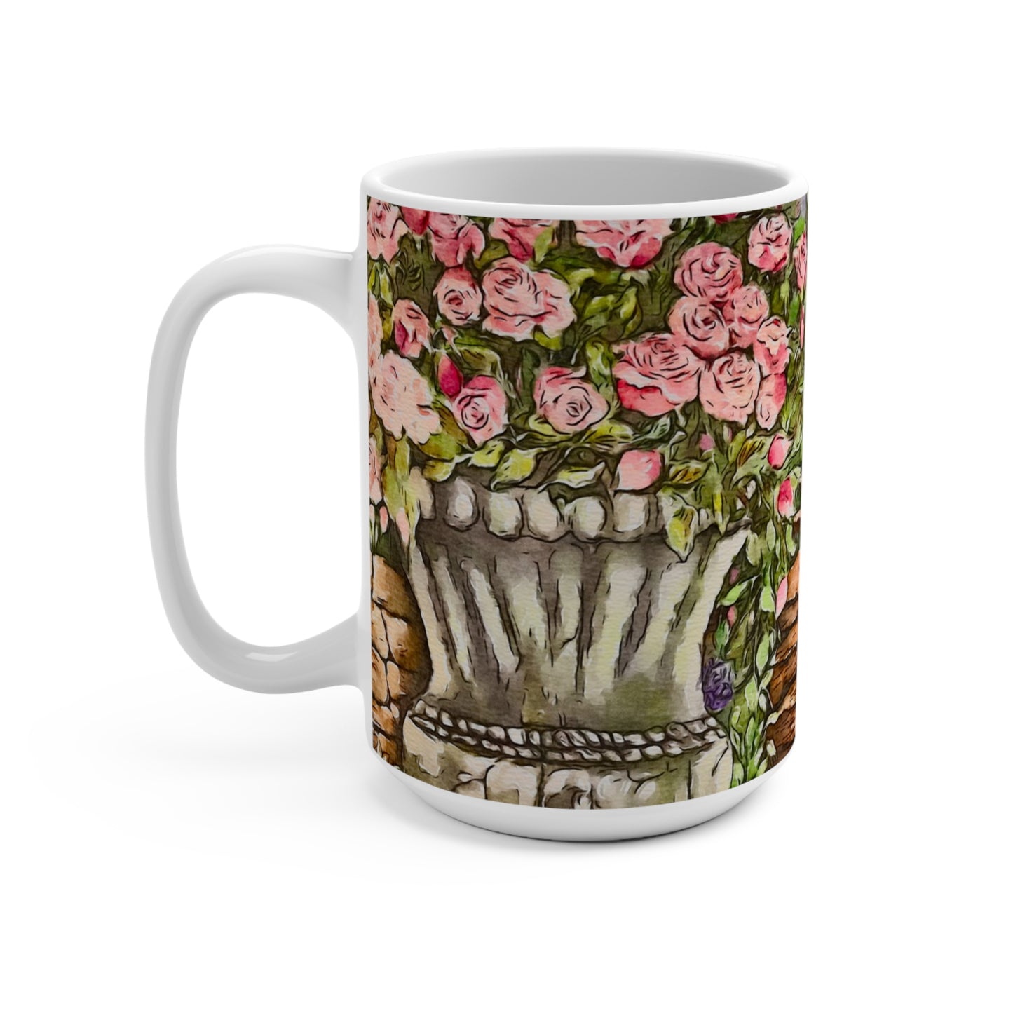 Mug 15oz, Artwork, Cherubs, Flowers, My Secret Garden, FrediFreds Home Collection