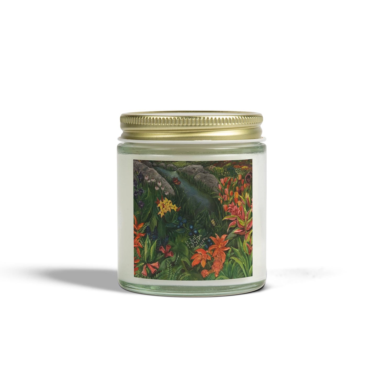 Scented Candles, Coconut Apricot Wax (4oz, 9oz), Garden of Eden, Art, FrediFreds Home Collection