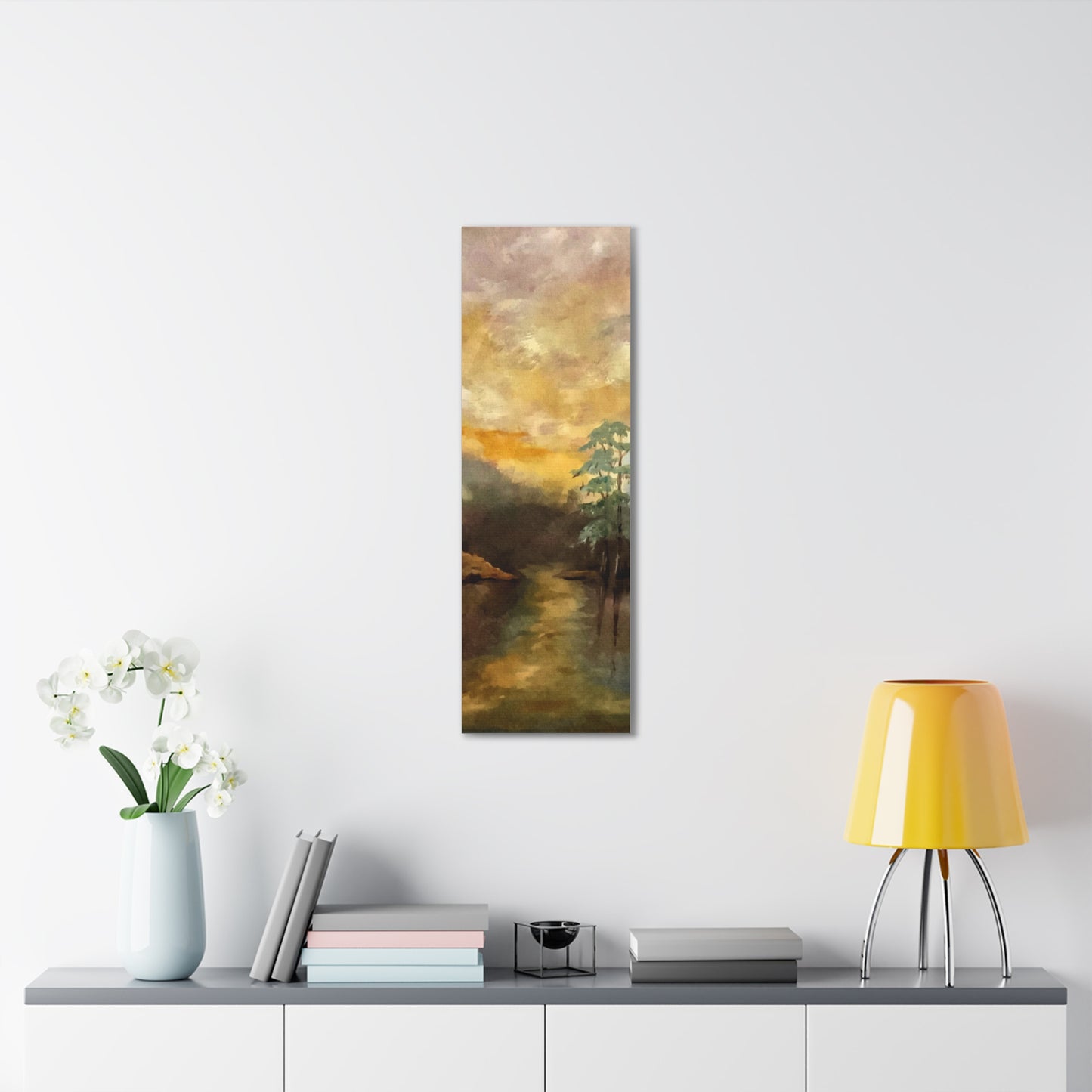 Canvas Gallery Wraps, Moon Lake Watercolor, FrediFreds Home Collection