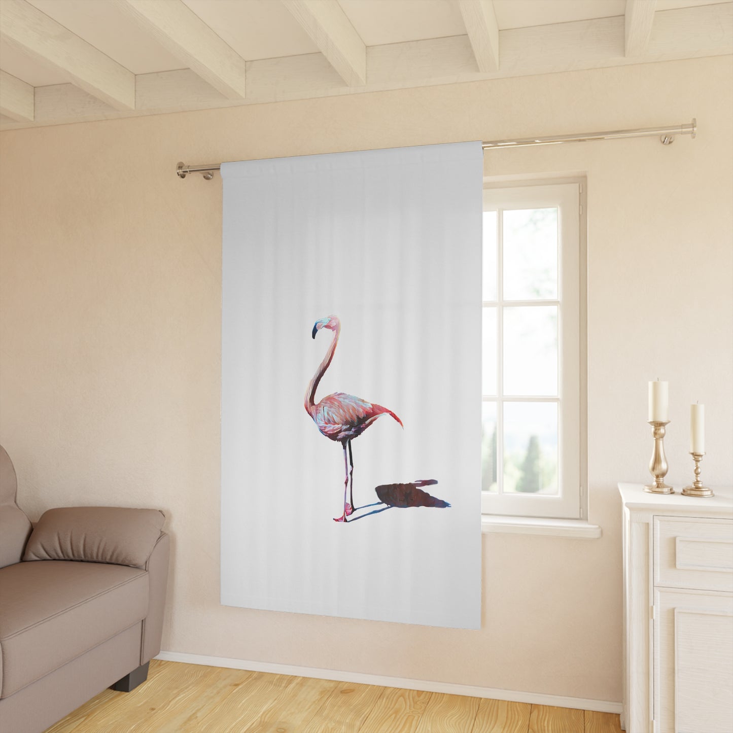 Window Curtains (1 Piece), Flamingo, Beachwalker Club Collection