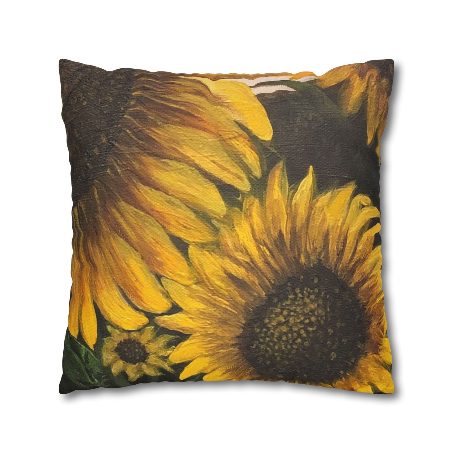 Spun Polyester Square Pillowcase, Sunflowers