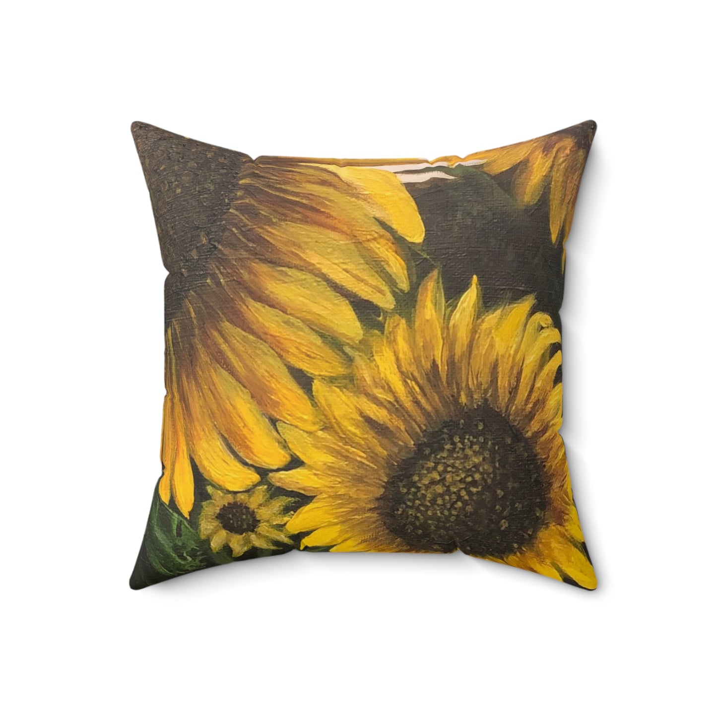 Spun Polyester Square Pillow, Sunflower Field, FrediFreds Home Collection