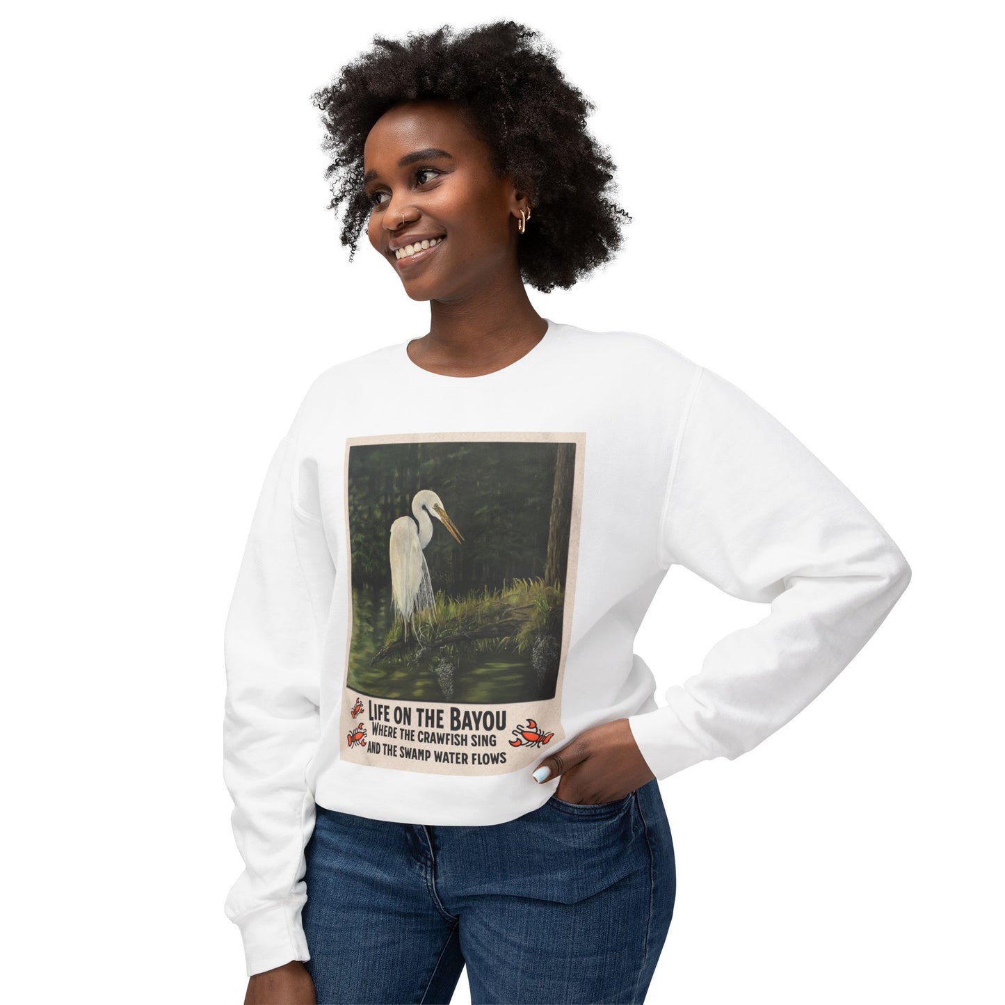 Unisex Lightweight Crewneck Sweatshirt, Life on the Bayou