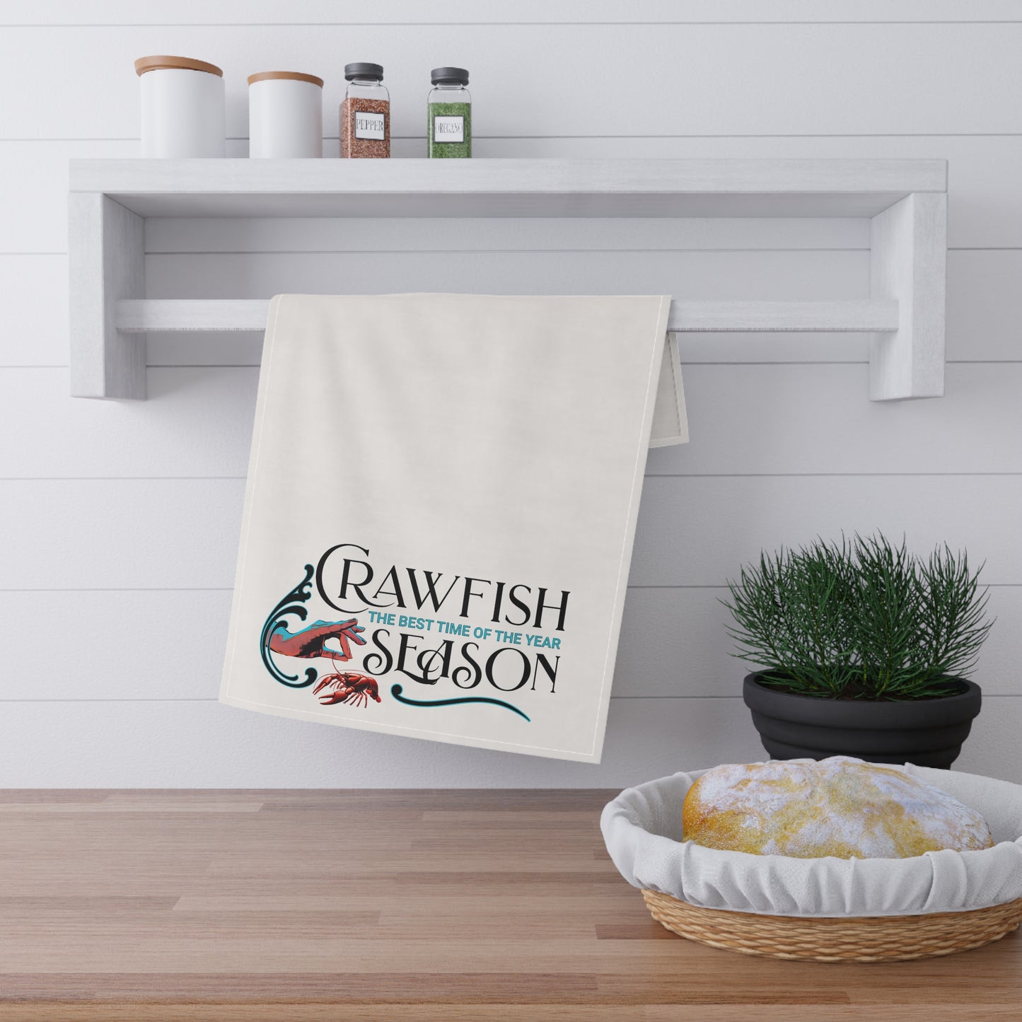 Tea Towels (cotton, poly) ,  Crawfish Season, Life on the Bayou Collection