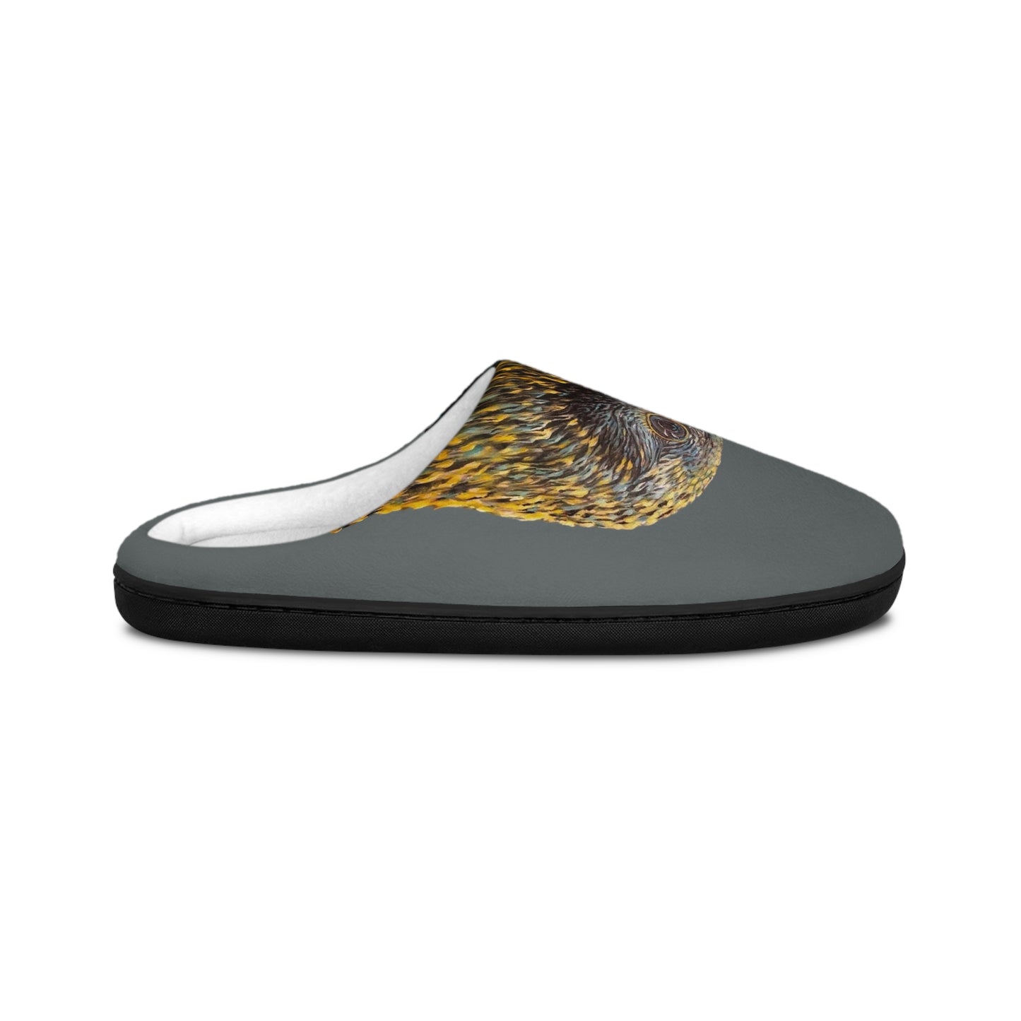 Men's Indoor Slippers, Whimsical Sun Kissed Hawk Design with Life on the Bayou Collection