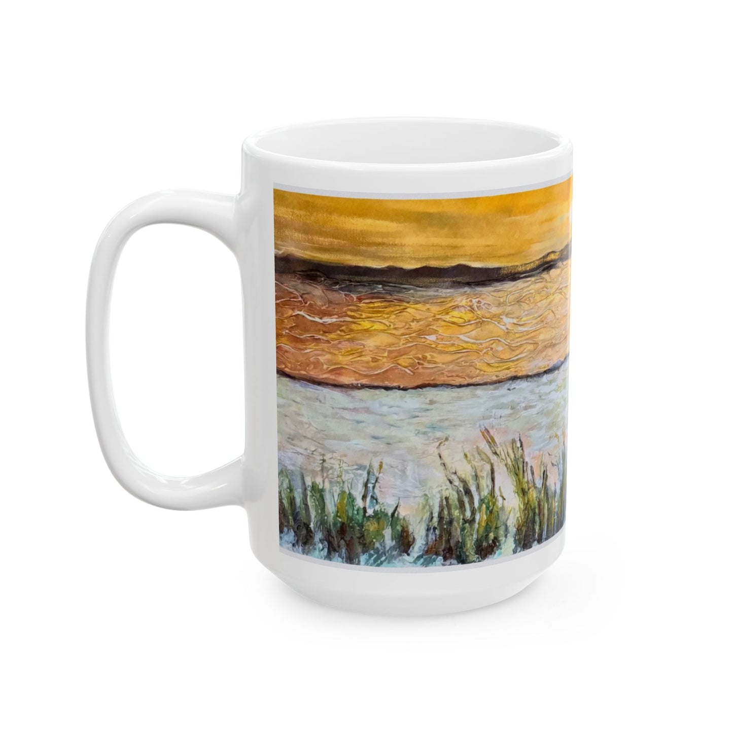 Ceramic Mug, (11oz, 15oz), Paradise, My Happy Place, Beachwalker Club Collection