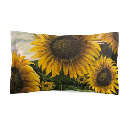 Microfiber Pillow Sham, Artsy Sunflower Field, FrediFreds Home Collection