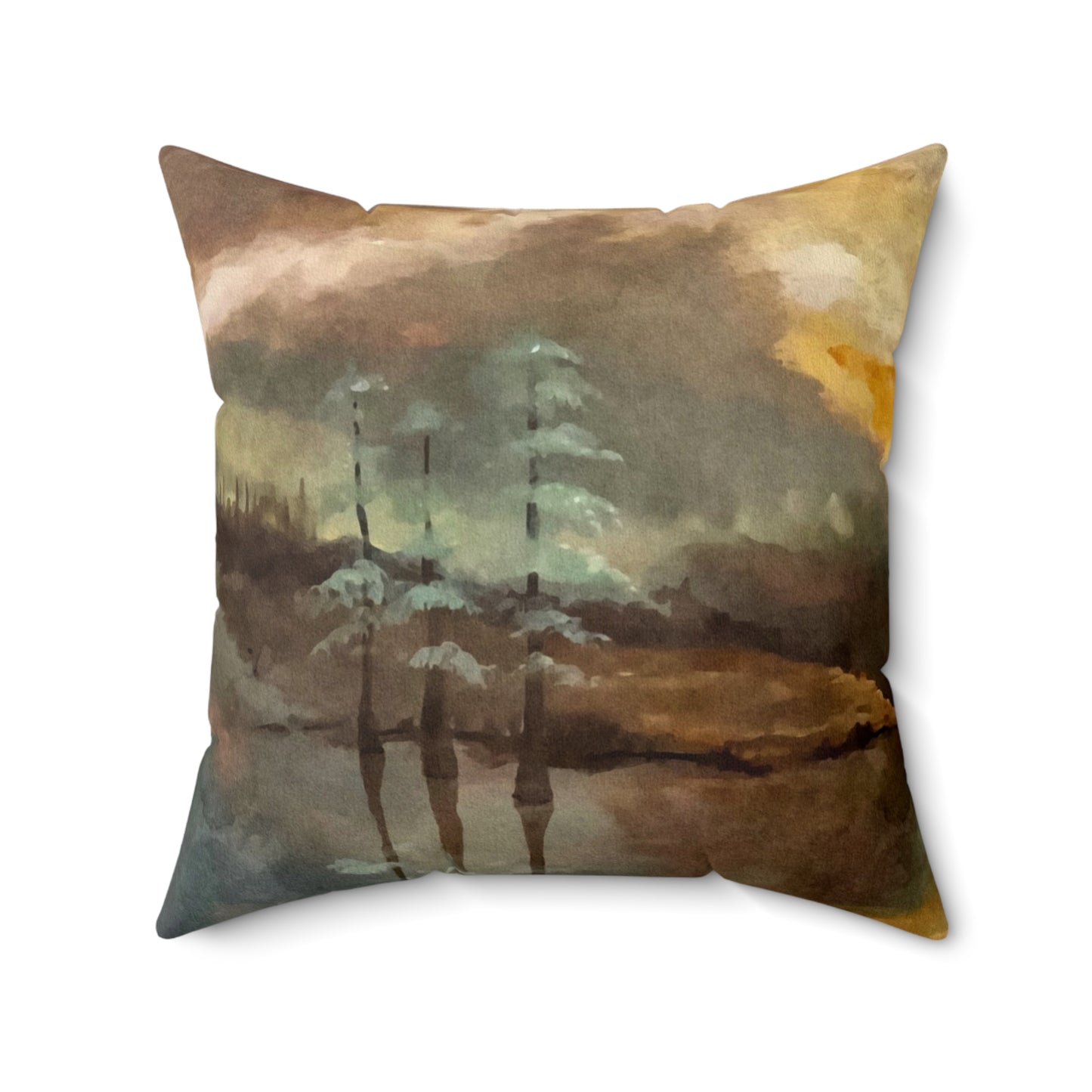 Spun Polyester Square Pillow, Moon Lake, FrediFreds Home Collection