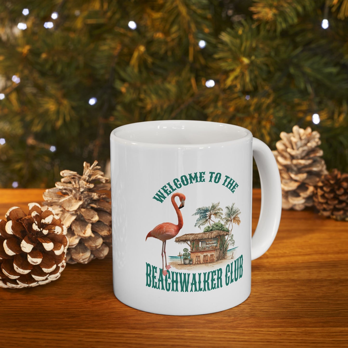 Ceramic Mug, (11oz, 15oz), Coastal One Print, Beachwalker Club Collection