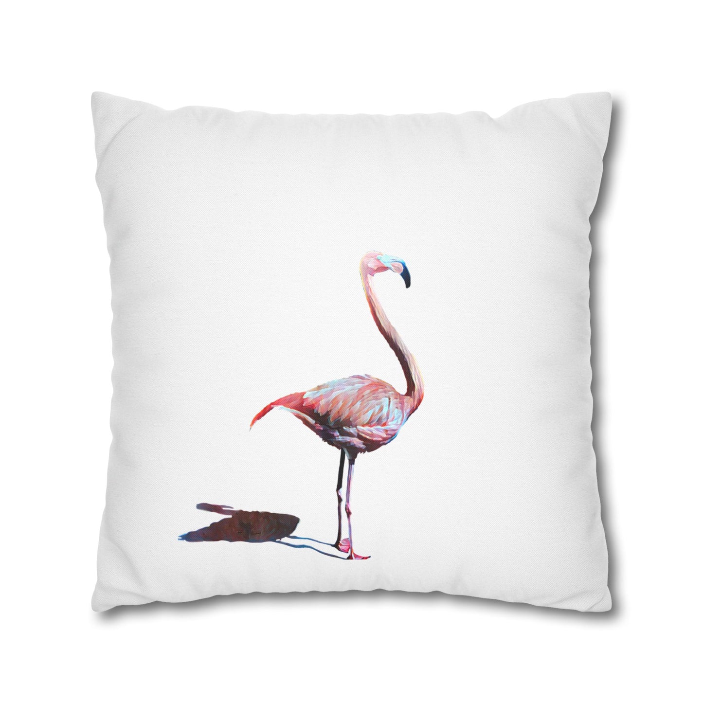 Spun Polyester Square Pillowcase, Flamingo, Beachwalker Club Collection