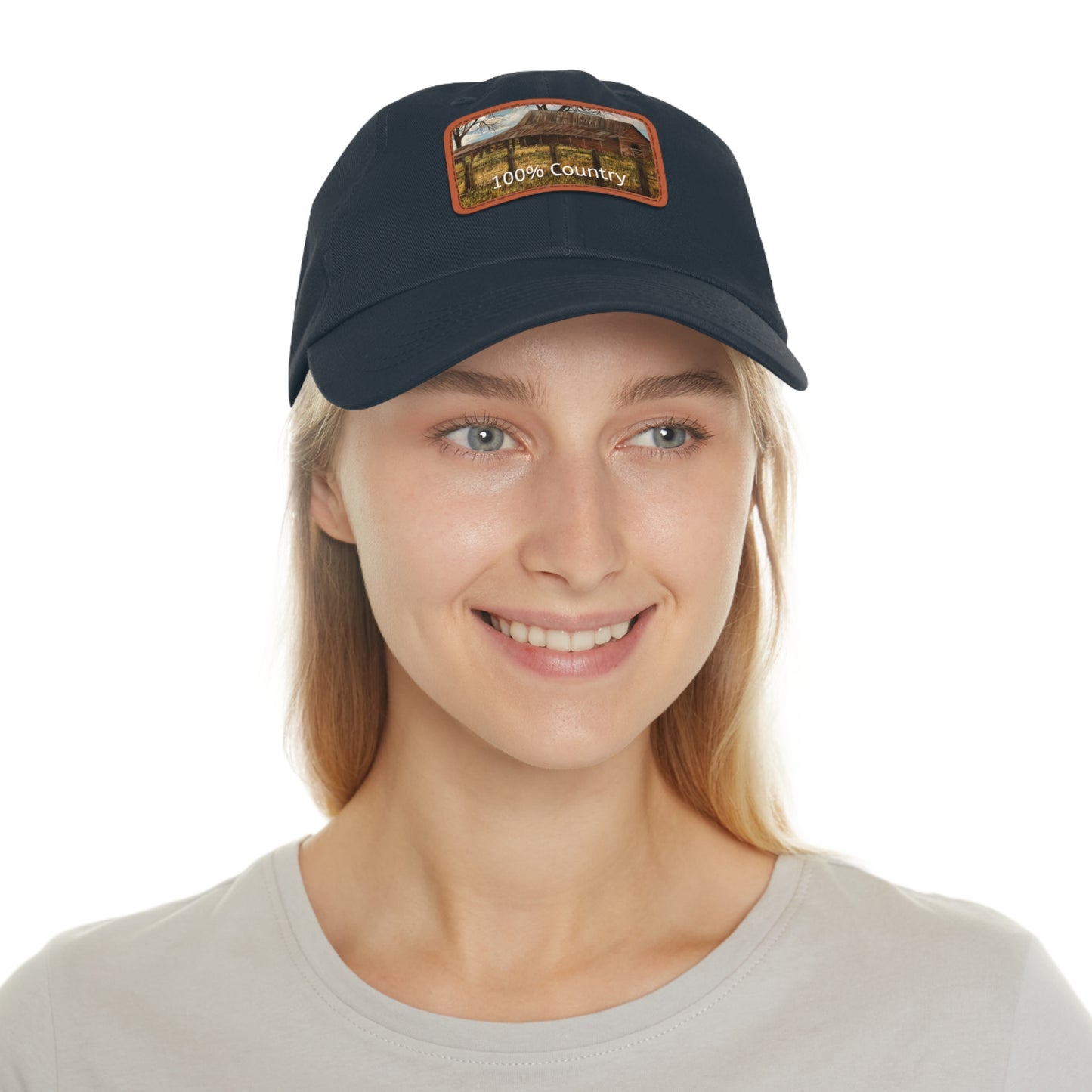 Dad Hat with Leather Patch (Rectangle), 100% Country, FrediFreds Home Collection