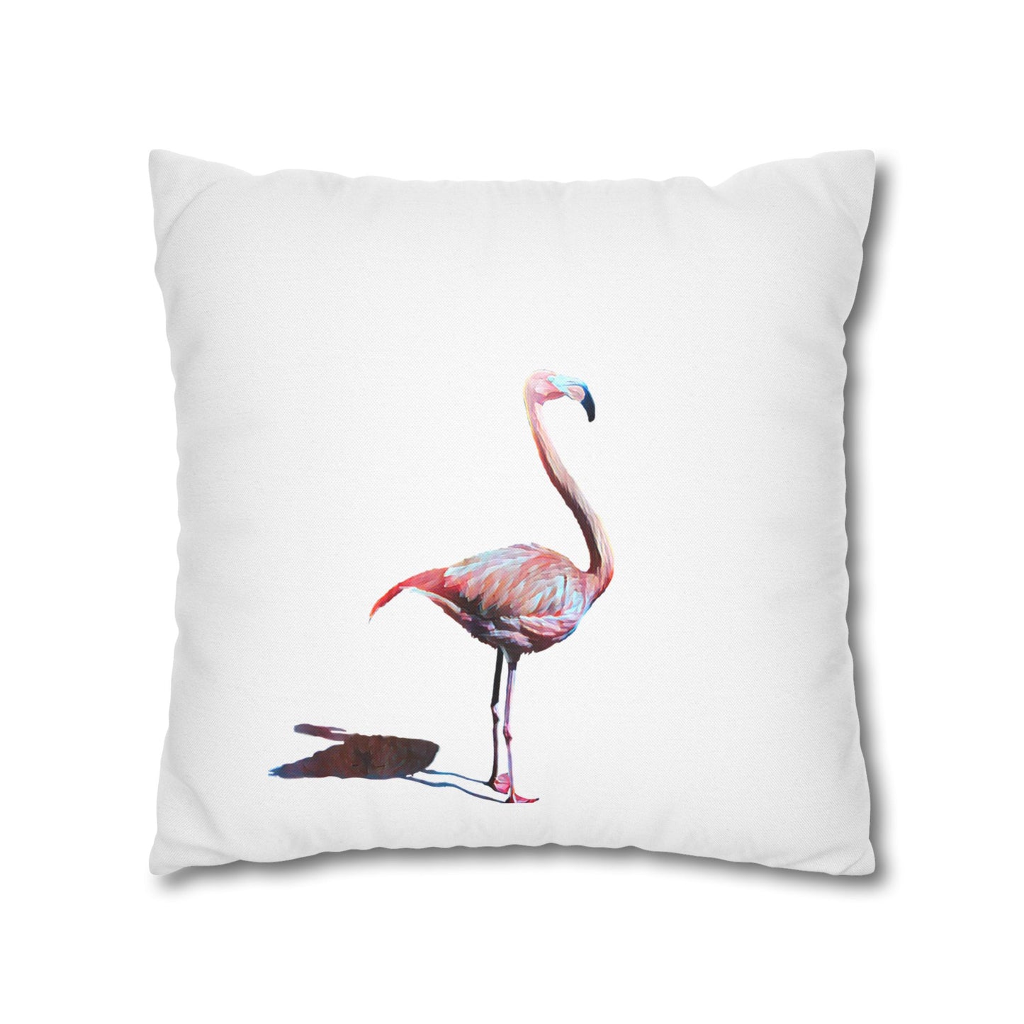 Spun Polyester Square Pillowcase, Flamingo, Beachwalker Club Collection