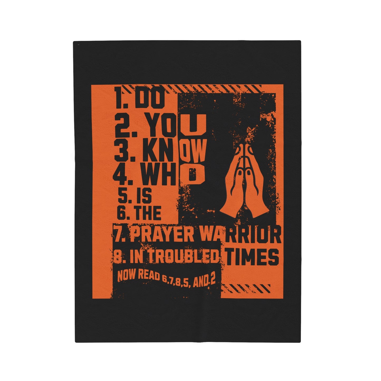 Velveteen Plush Blanket, Printed Design, Prayer Warrior