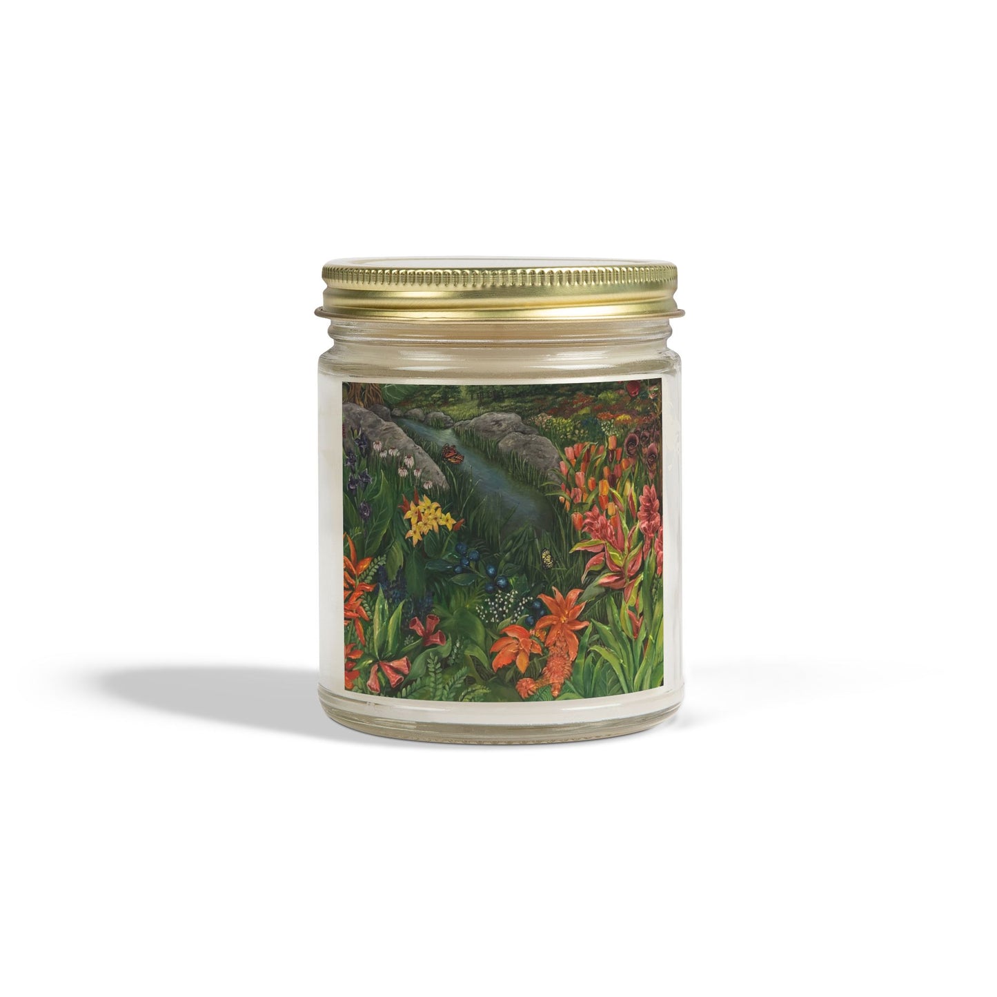 Scented Candles, Coconut Apricot Wax (4oz, 9oz), Garden of Eden, Art, FrediFreds Home Collection