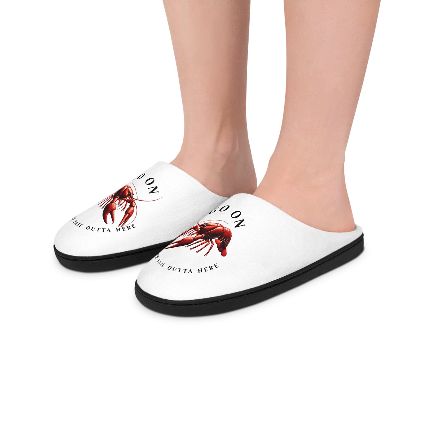Women's Indoor Slippers, Humorous, Crawfish Themed Design with Life on the Bayou Collection