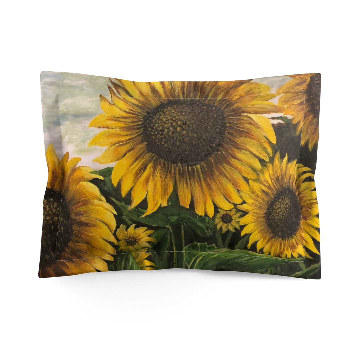 Microfiber Pillow Sham, Artsy Sunflower Field, FrediFreds Home Collection