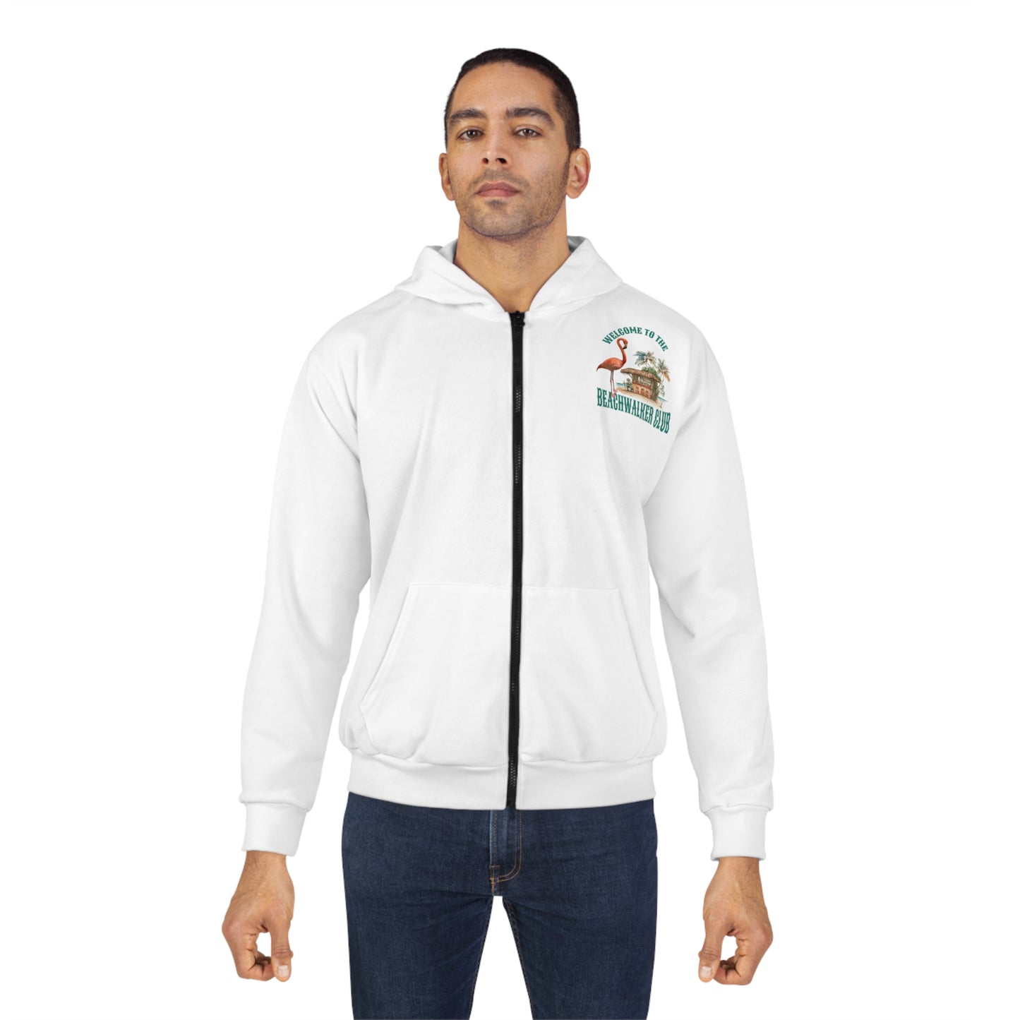 Unisex Zip Hoodie (AOP), Coastal. Beachwalker Club Collection