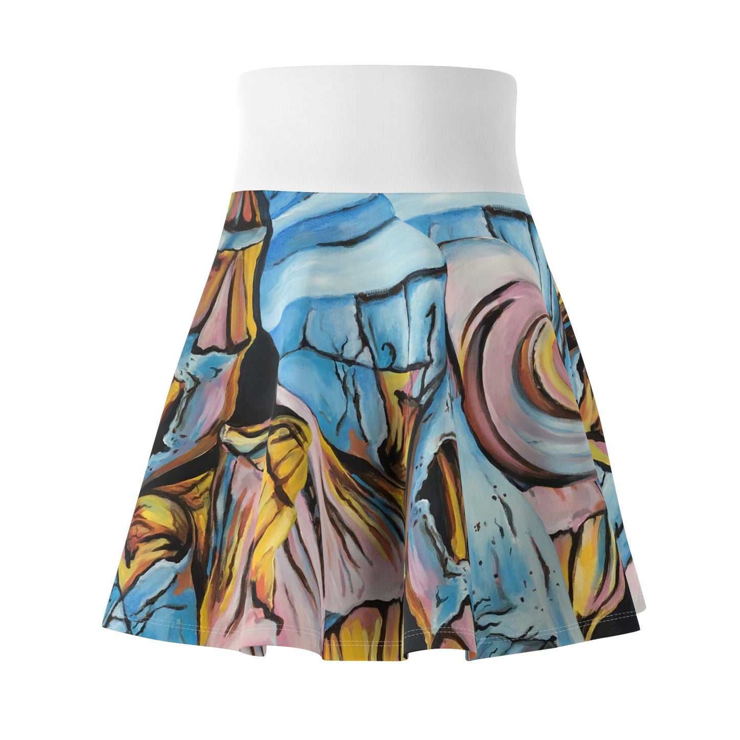 Women's Skater Skirt (AOP), Artsy Beach Shells, Beachwalker Club Collection