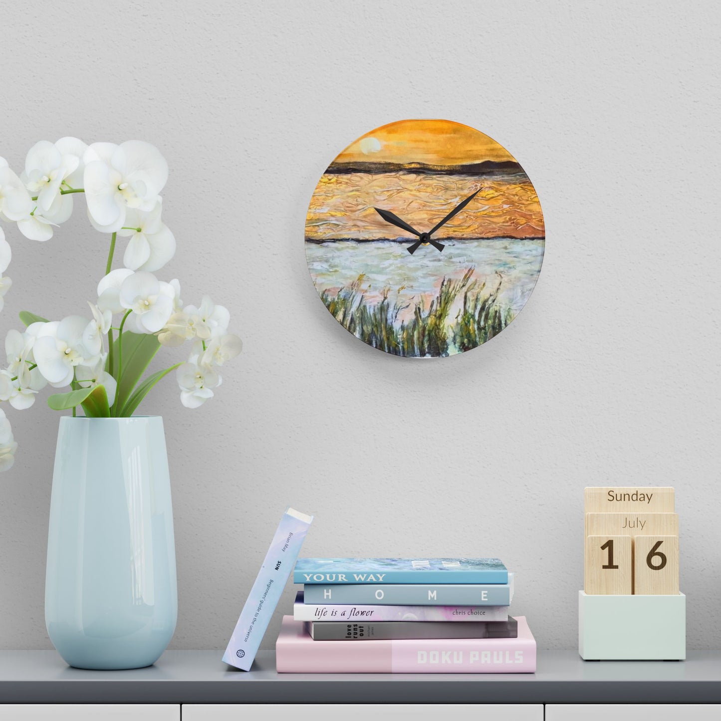 Acrylic Wall Clock, Paradise at Navarre, Beachwalker Club Collection