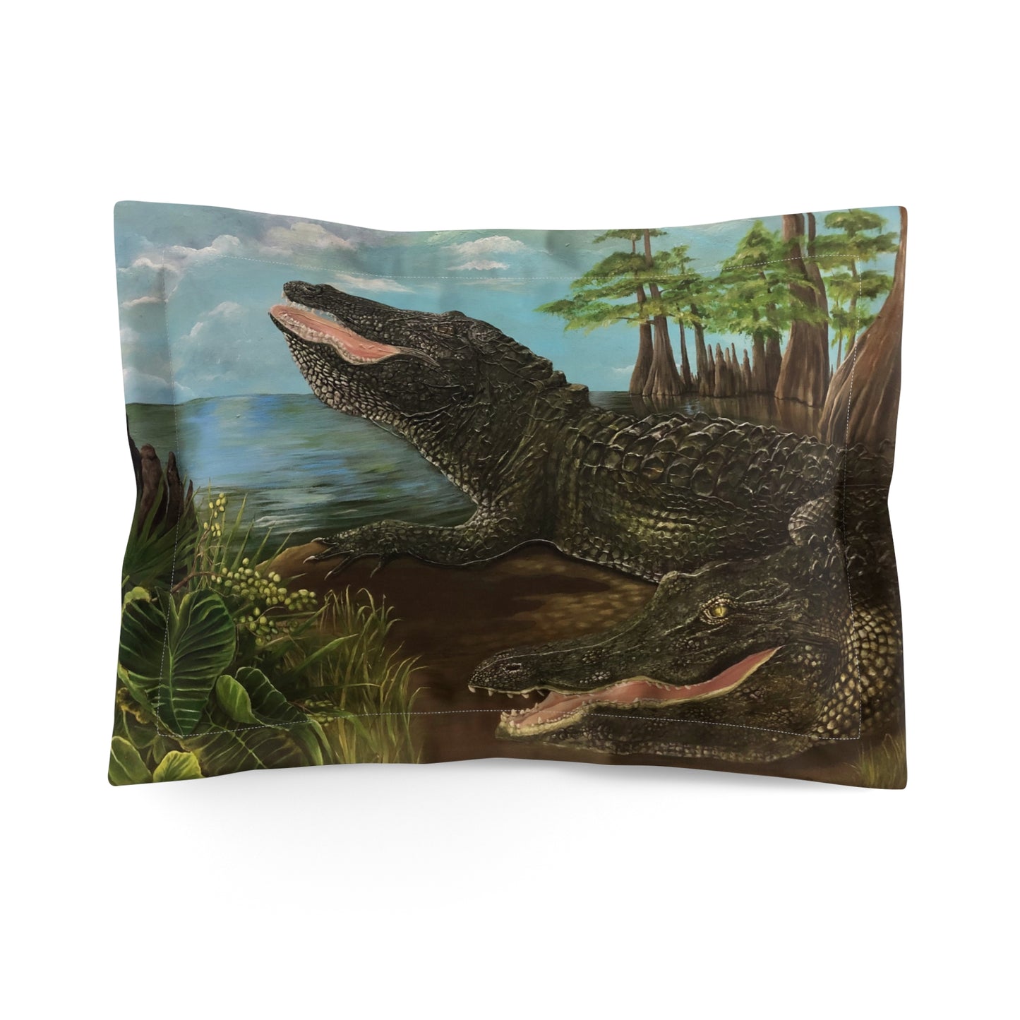 Microfiber Pillow Sham, Alligator Landing, Life on the Bayou Collection