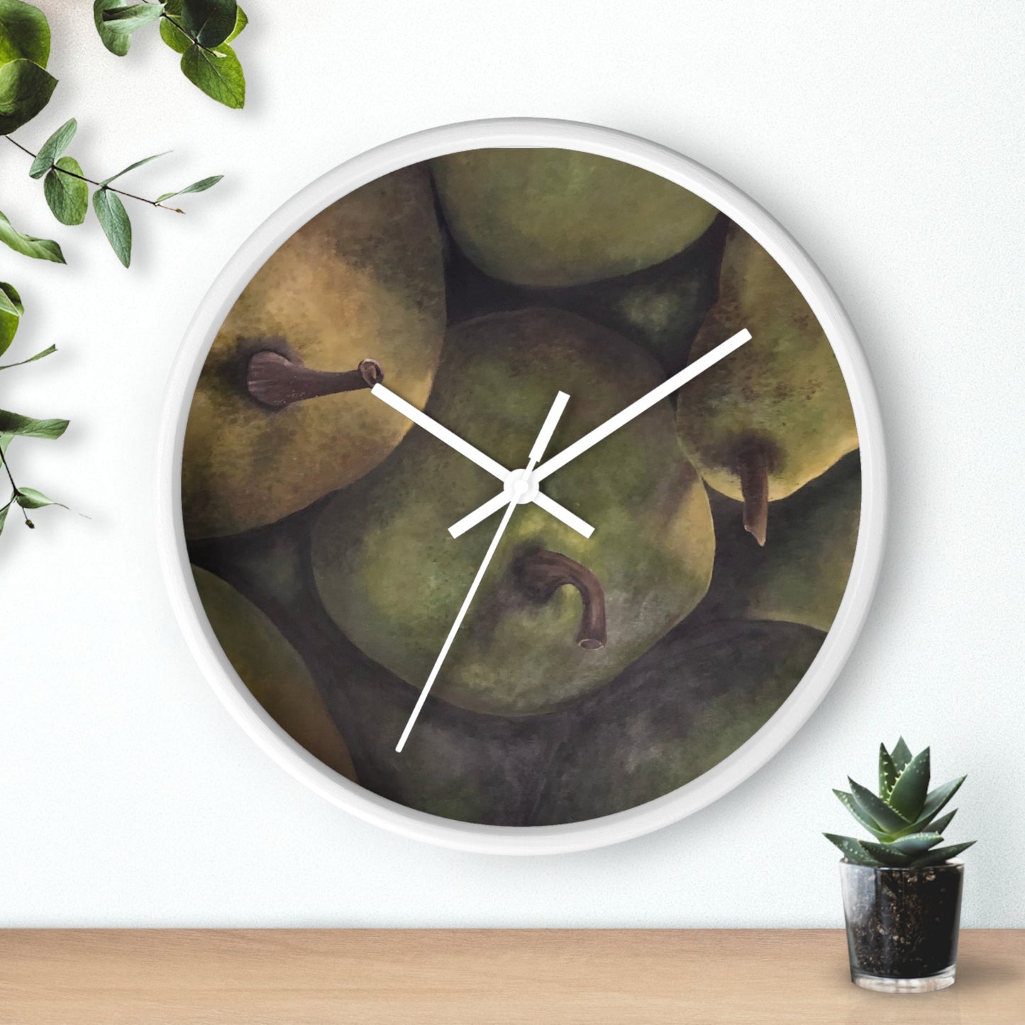 Wall Clock, Pear Delight Print Design,  FrediFreds Home Collection