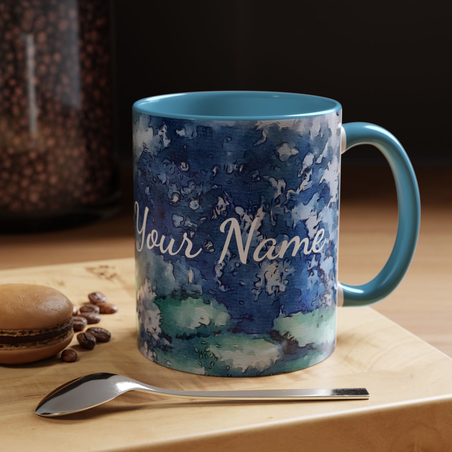 Accent Coffee Mug (11, 15oz), Water Lilies, Blessed, Morning Devotion, FrediFreds Home Collection